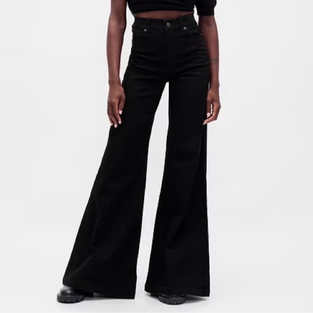 NWT! Gap Black High Rise Wide Flare Jeans 🩷828890